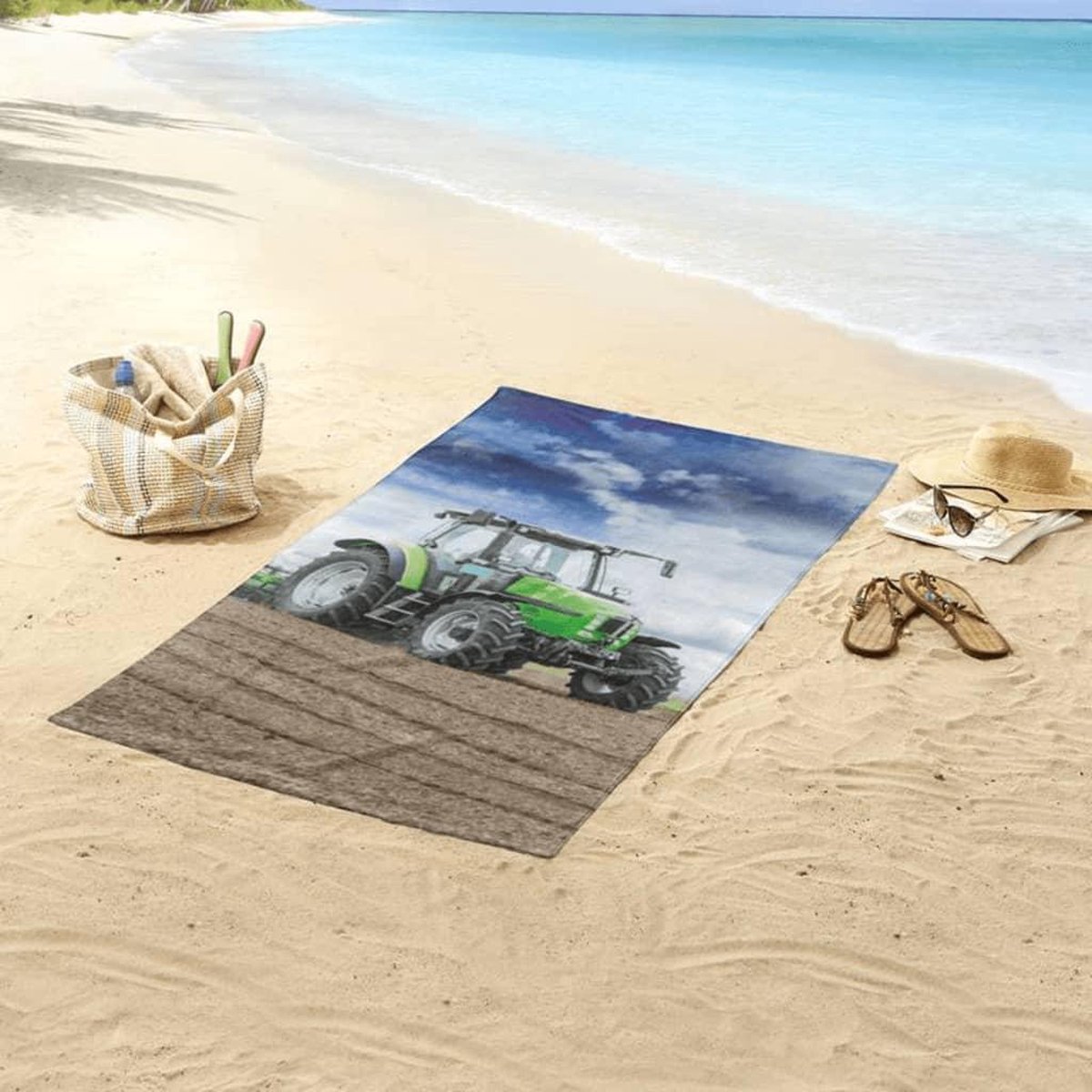 Good Morning strandlaken Strong 75 x 150 cm velours - Groen