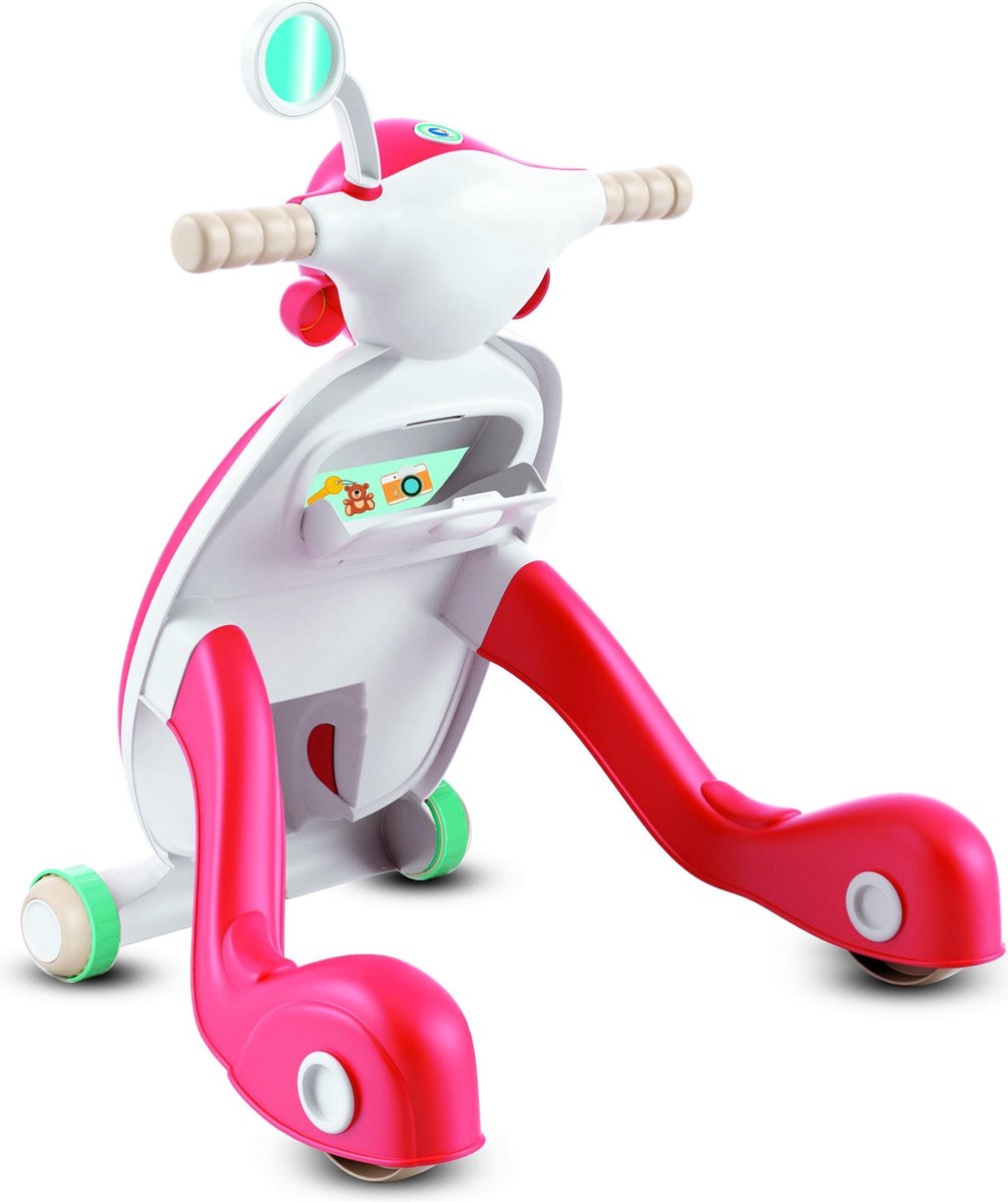 Clementoni loopwagen Scooter 13 x 50 x 28 cm junior/wit - Rood