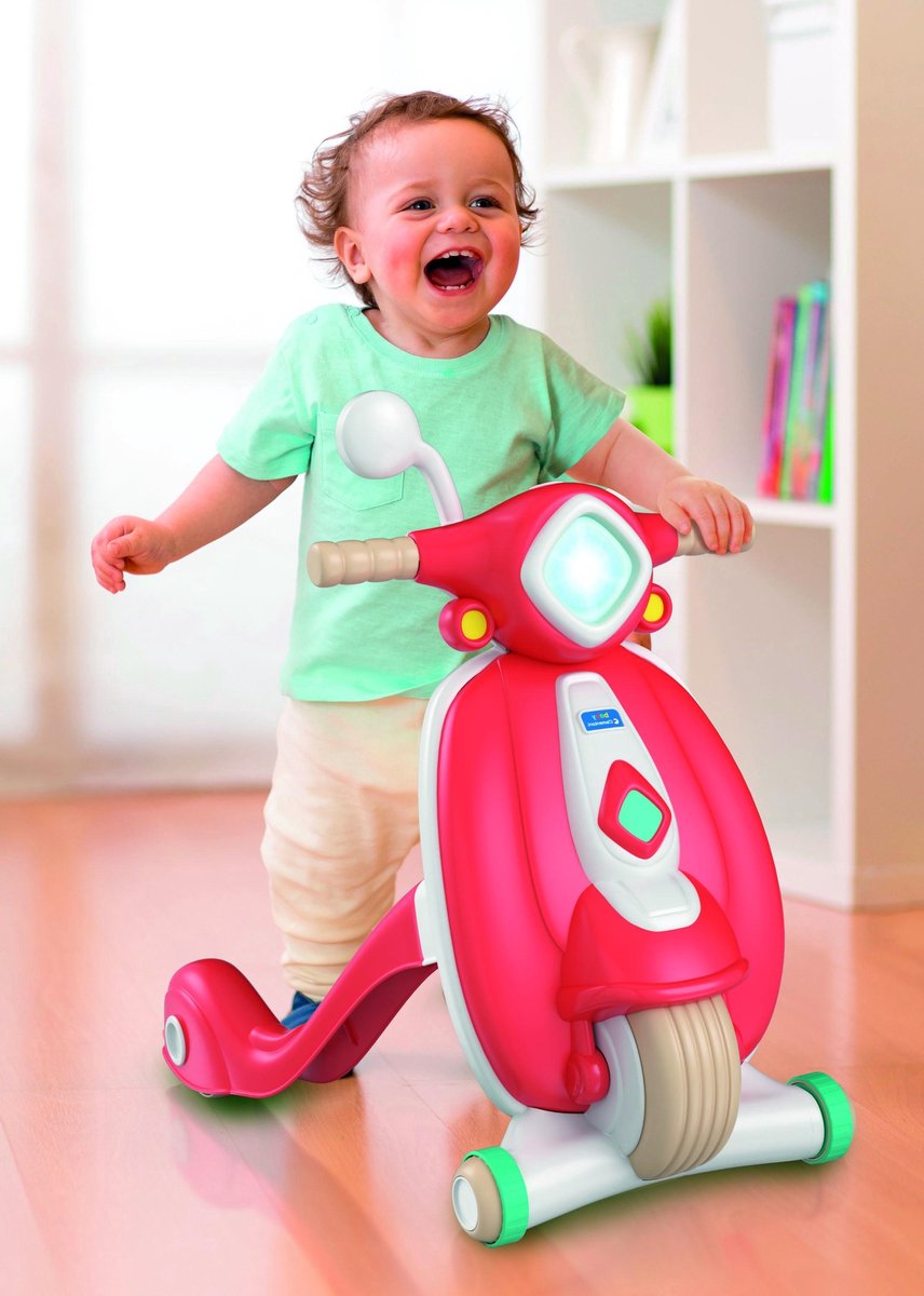 Clementoni loopwagen Scooter 13 x 50 x 28 cm junior/wit - Rood