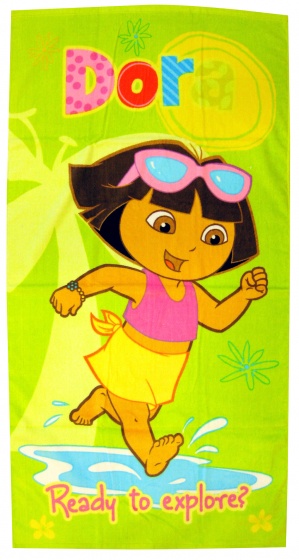 Nickelodeon Dora badlaken junior 70 x 140 cm - Groen