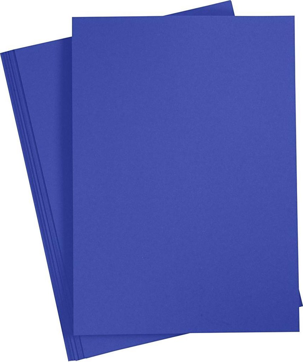 Colortime karton navy A4 180 gram 20 vellen - Blauw