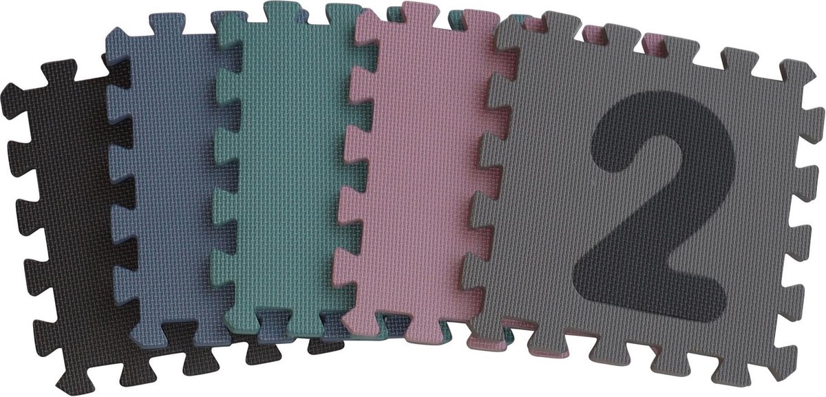 BabyDan speelmat junior 90 cm foam 9 delig - Blauw