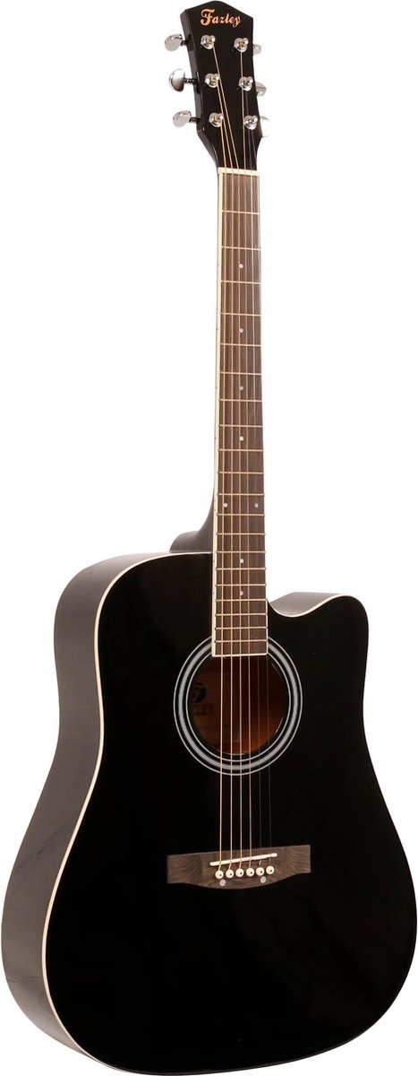 Fazley W40-BK akoestische western gitaar zwart + gigbag + stemapparaat