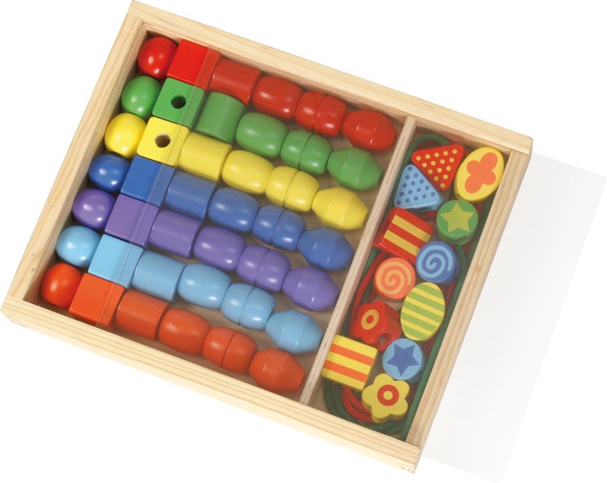 Lena kralenset junior 3 cm hout 54 stuks