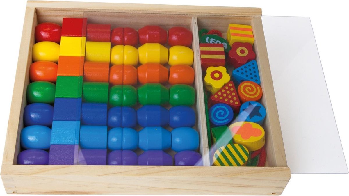 Lena kralenset junior 3 cm hout 54 stuks