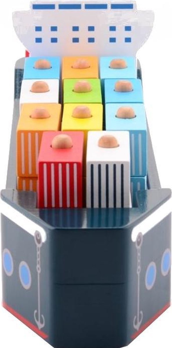 Joueco Jouéco vormenstoof houten containerschip 47 cm