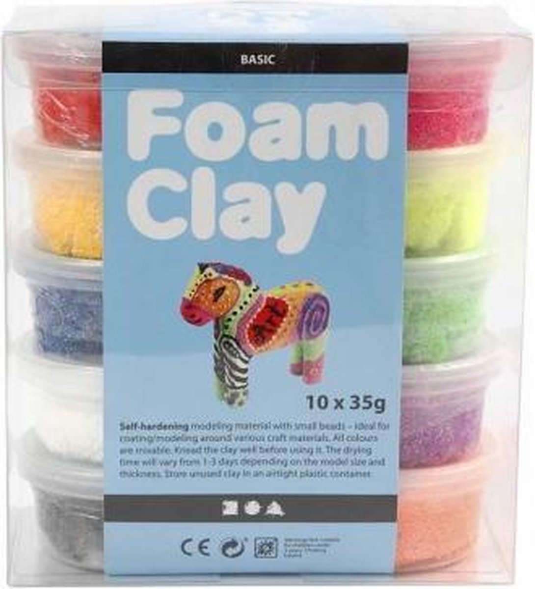 Foam Clay kleiset Basic 10 x 35 gram 10 delig (78930)