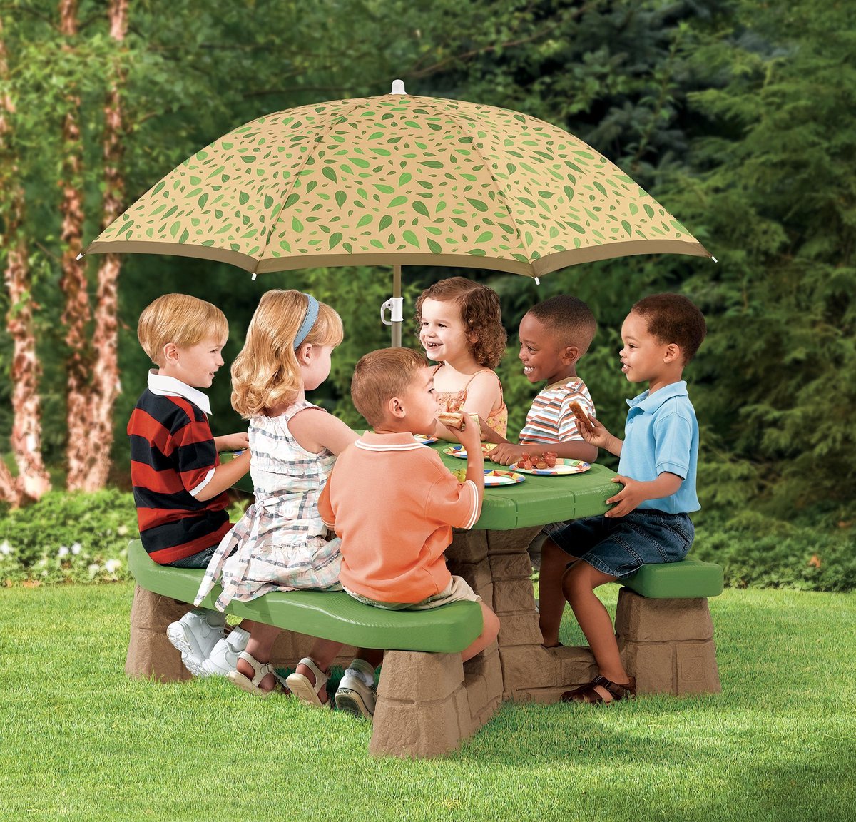 Step2 picknicktafel Playful Picnic met parasol 183 cm - Groen
