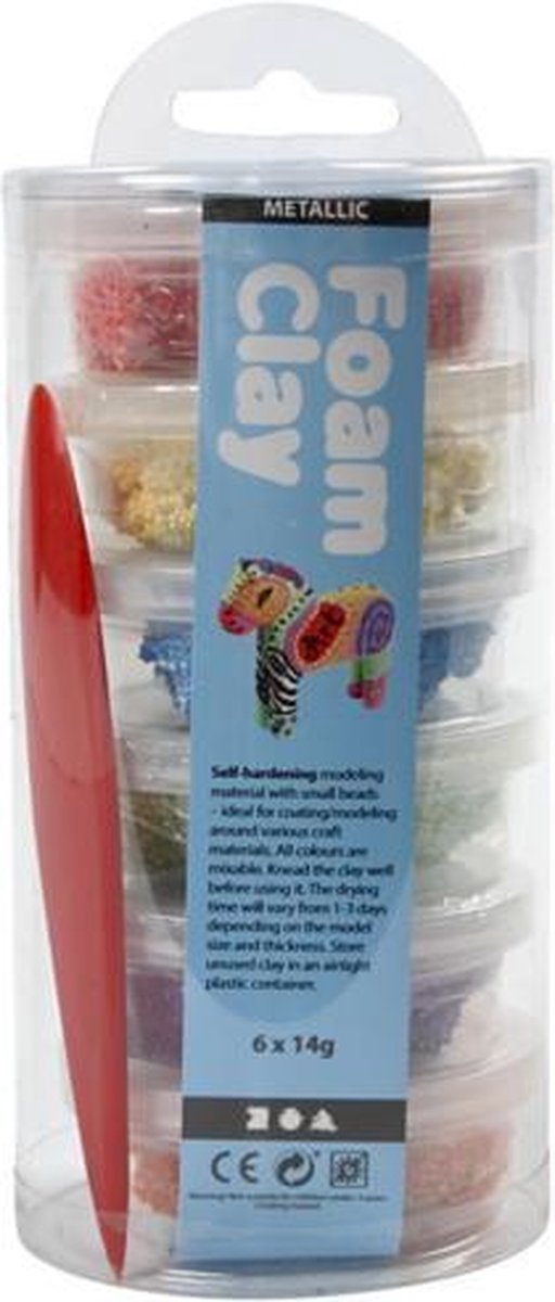 Foam Clay kleiset Metallic 6 x 14 gram 7 delig (78811)