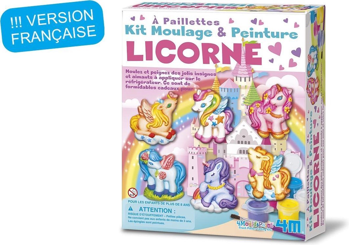 4M gips gieten en verven eenhoorn (Franstalig)
