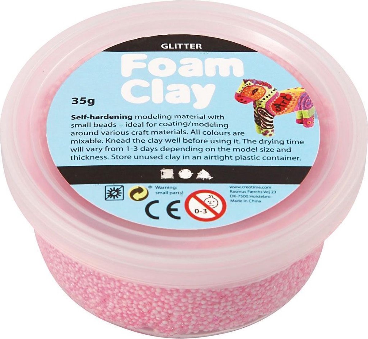 Foam Clay klei Glitter licht 35 gram (78862) - Rood