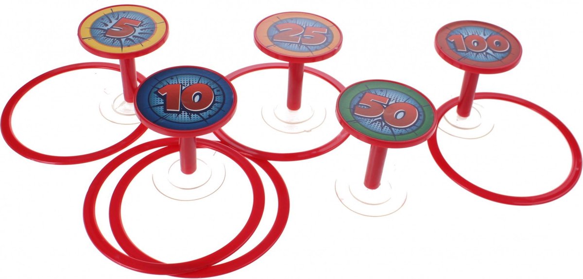 Toi-Toys Toi Toys ringwerpspel 5 delig rood