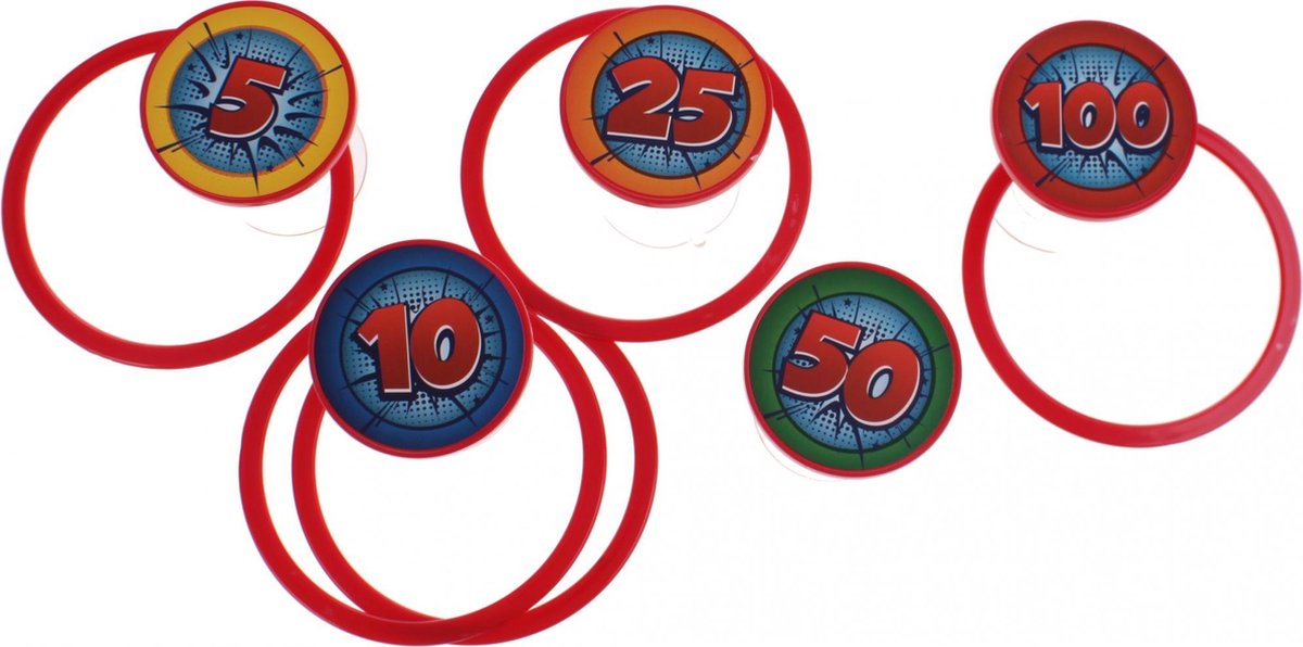 Toi-Toys Toi Toys ringwerpspel 5 delig rood