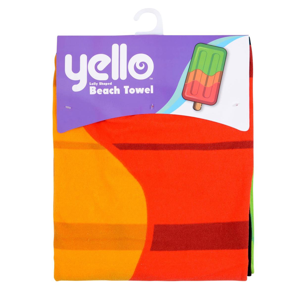 Yello strandlaken ijsje 85 x 165 cm/oranje/rood - Groen