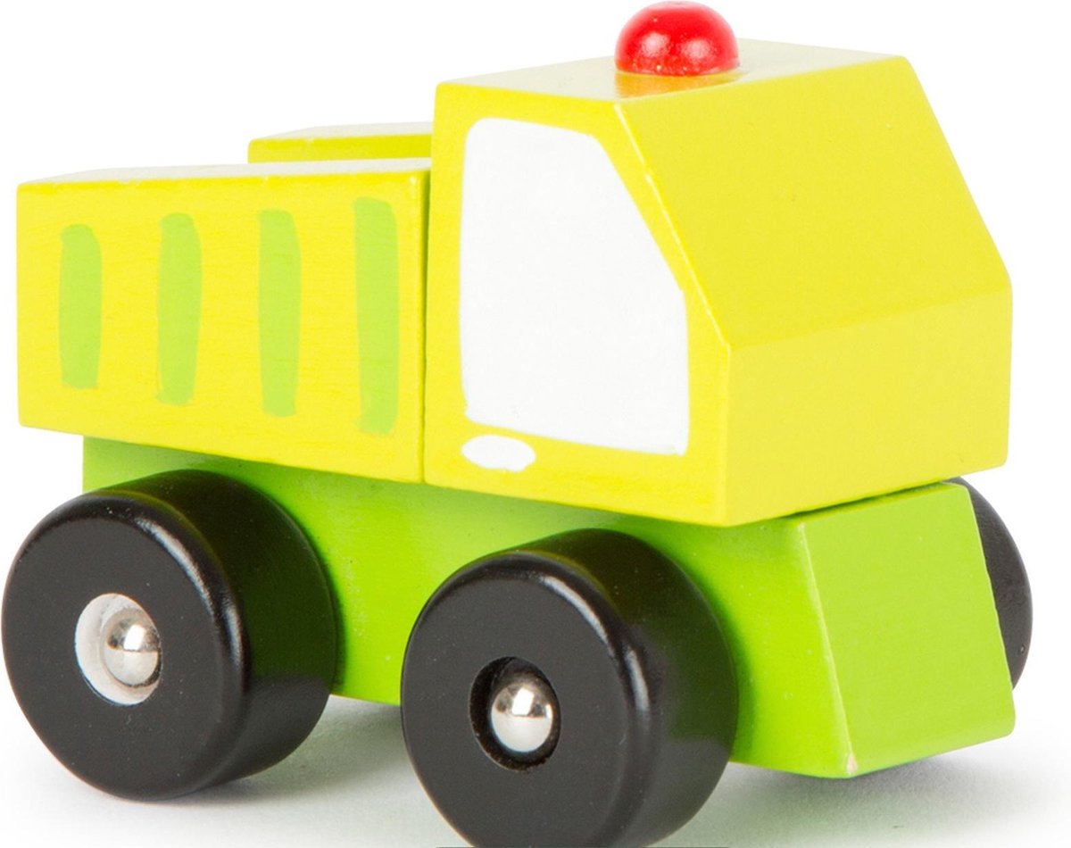 Small Foot vrachtwagen/groen 8 x 5 cm - Geel