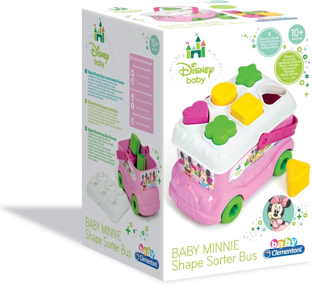 Clementoni vormenbus Mickey & Minnie Mouse 22 cm roze - Blauw