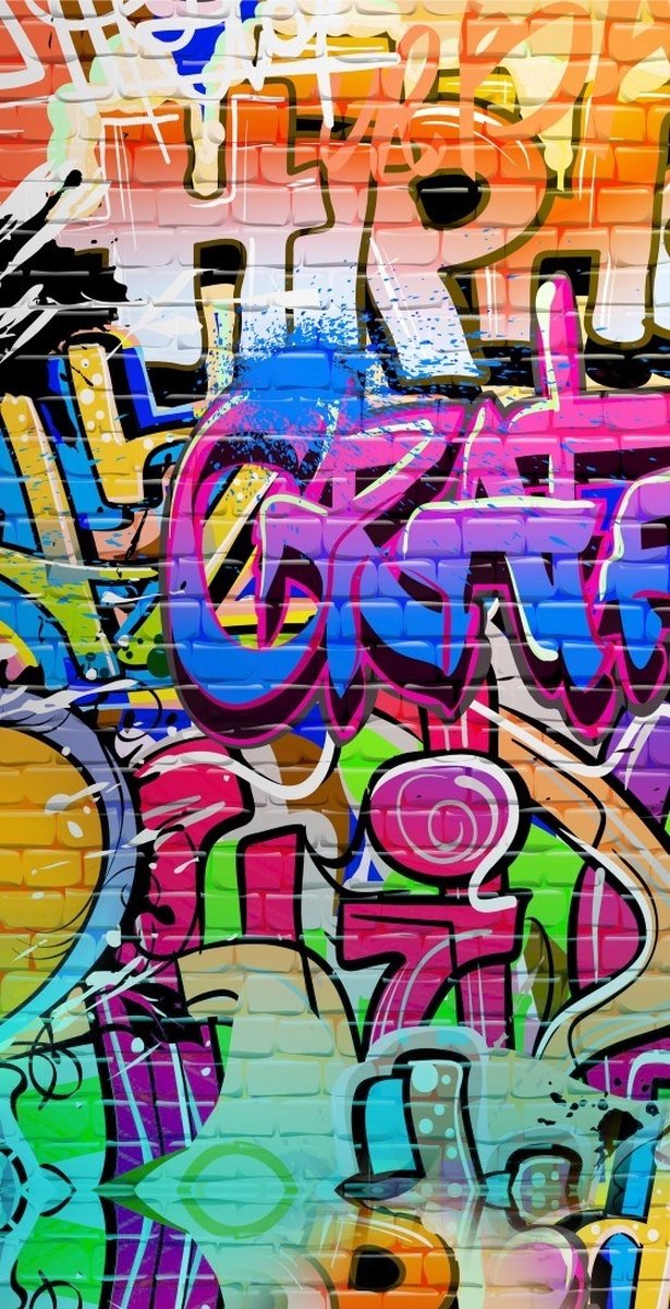 Good Morning strandlaken Graffiti 75 x 150 cm multicolor