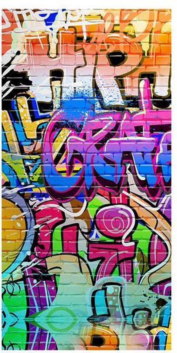 Good Morning strandlaken Graffiti 75 x 150 cm multicolor