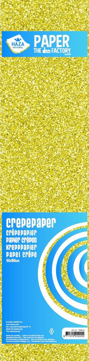 Haza Original crêpepapier The Factory 150 x 50 cm per vel - Goud