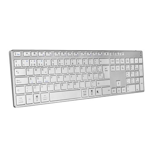 subblim Teclado Bluetooth Aluminio Advance Extended - Plata