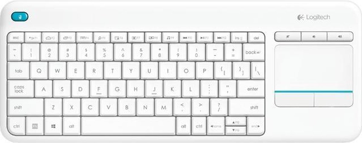 Logitech Teclado inalámbrico K400 Plus TouchPad - Blanco