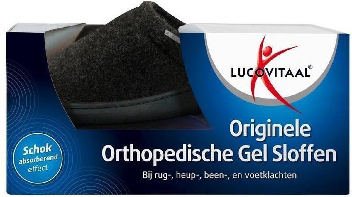 Lucovitaal Orthopedische Gel Sloffen - Maat 44-45 - Zwart