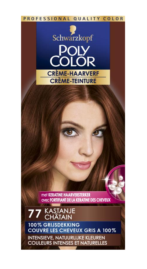 Schwarzkopf Poly Color Haarverf Creme - 77 Kastanje