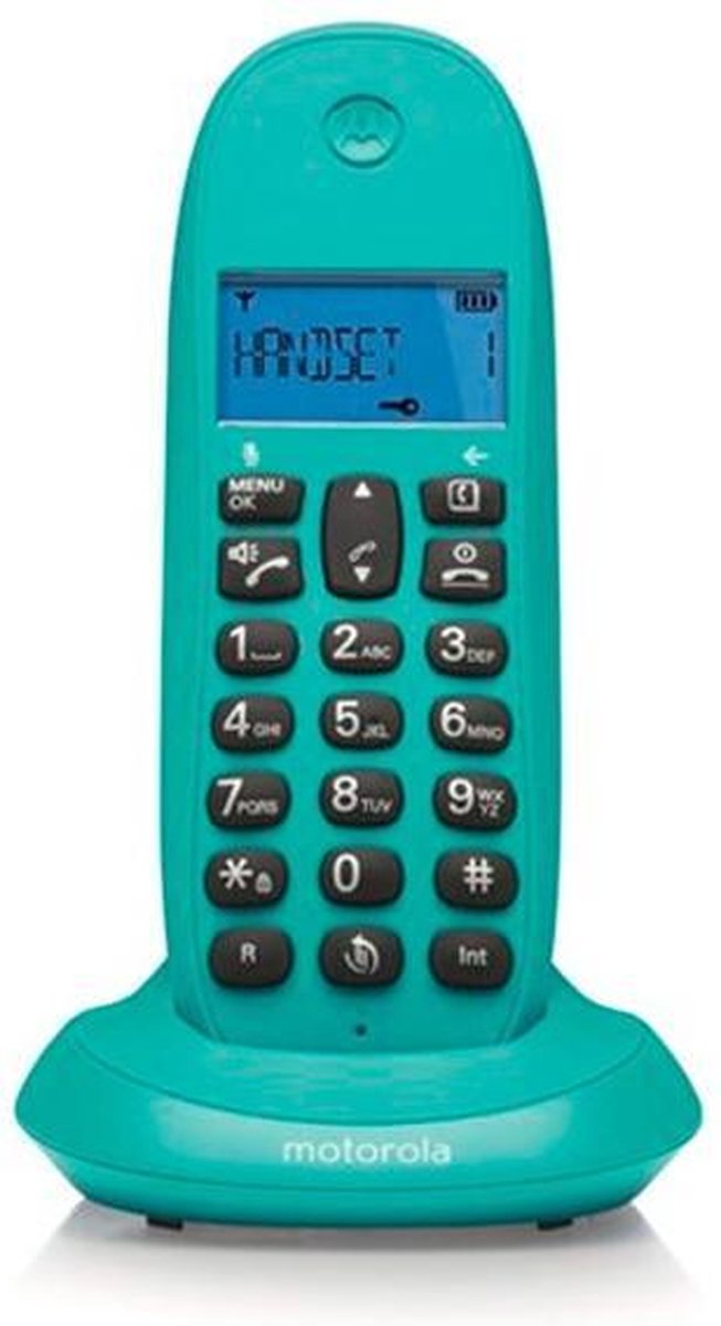 Motorola C1001 LB+ DECT - Teléfono Inalámbrico - Turquesa