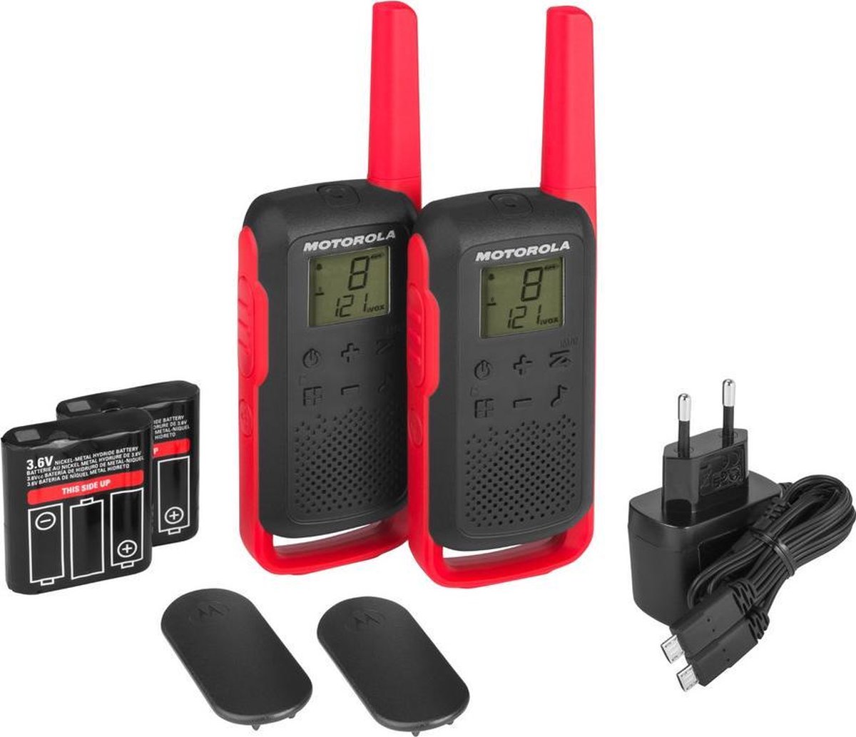 Motorola T62 8Km 16 Canales Dúo - Walkie Talkie - Rojo