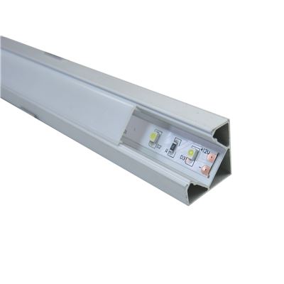 Jandei Perfil Aluminio para Tira LED Esquina Con Tapa Traslúcida 19,3x19,3mm