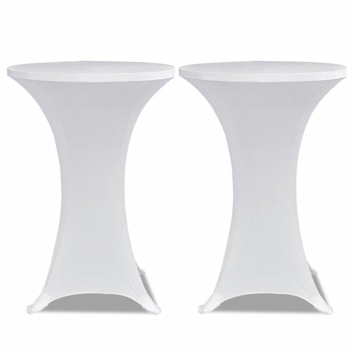 Conjunto de 2 Manteles blancos ajustados para mesa de pie - 60 cm diámetro - Wit