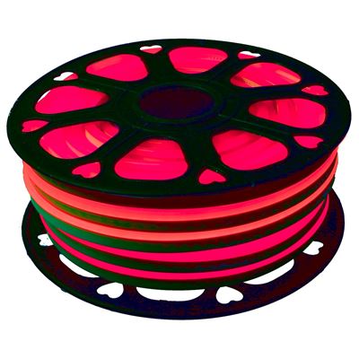 Jandei Tira LED NEON flexible 25m, Color luz roja 12VDC 8 * 16mm, corte 2,5cm, 120 led/m SMD2835