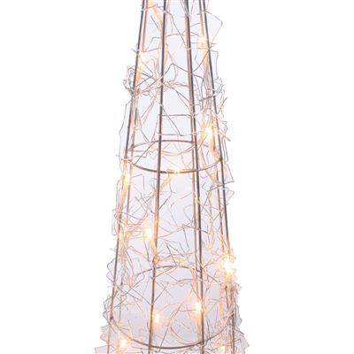 Jandei Luz Decorativa Varias Formas con Baterías Cono LED Alambre Dorado 30cm 20 LED Lenteja 3000K 3X Pilas AA