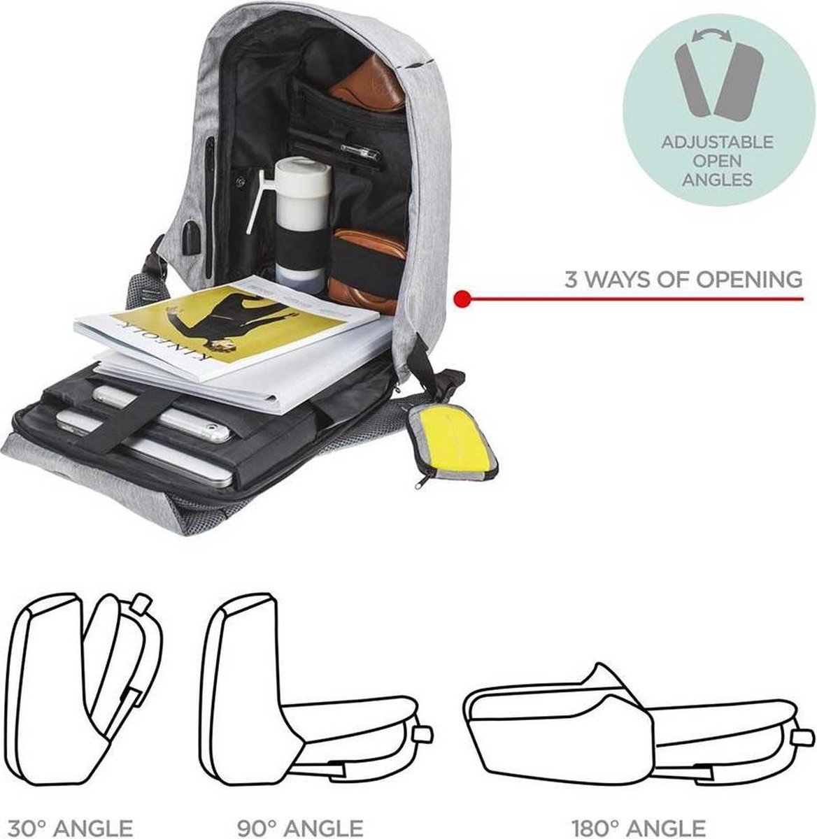 XD Design Mochila antirrobo Bobby compact - Grijs