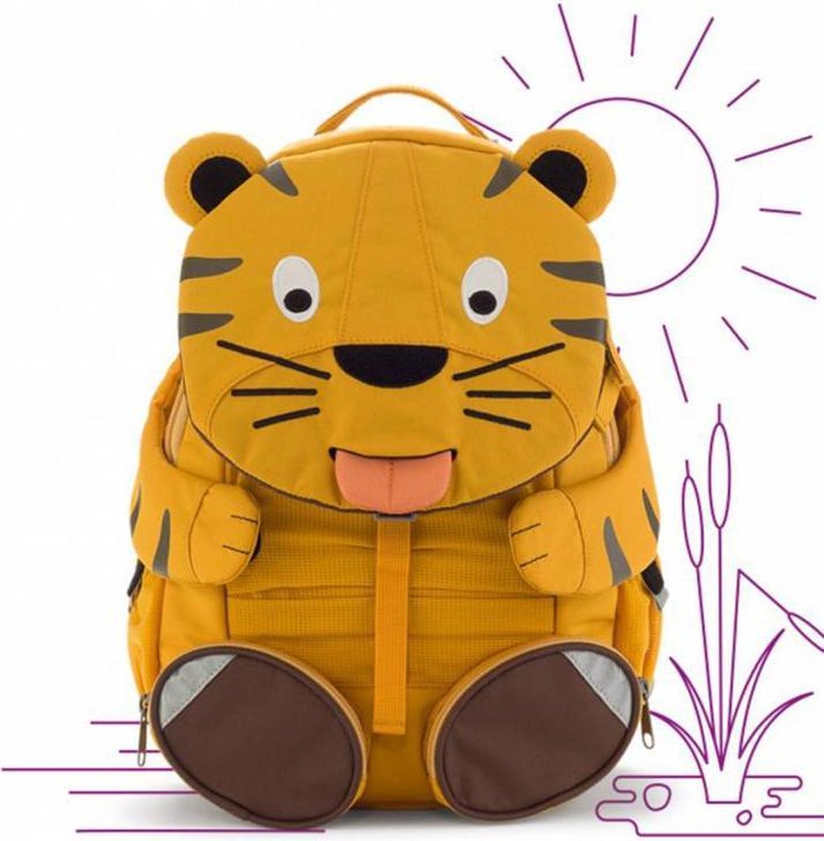 Affenzahn Mochila infantil Theo el tigre amarilla