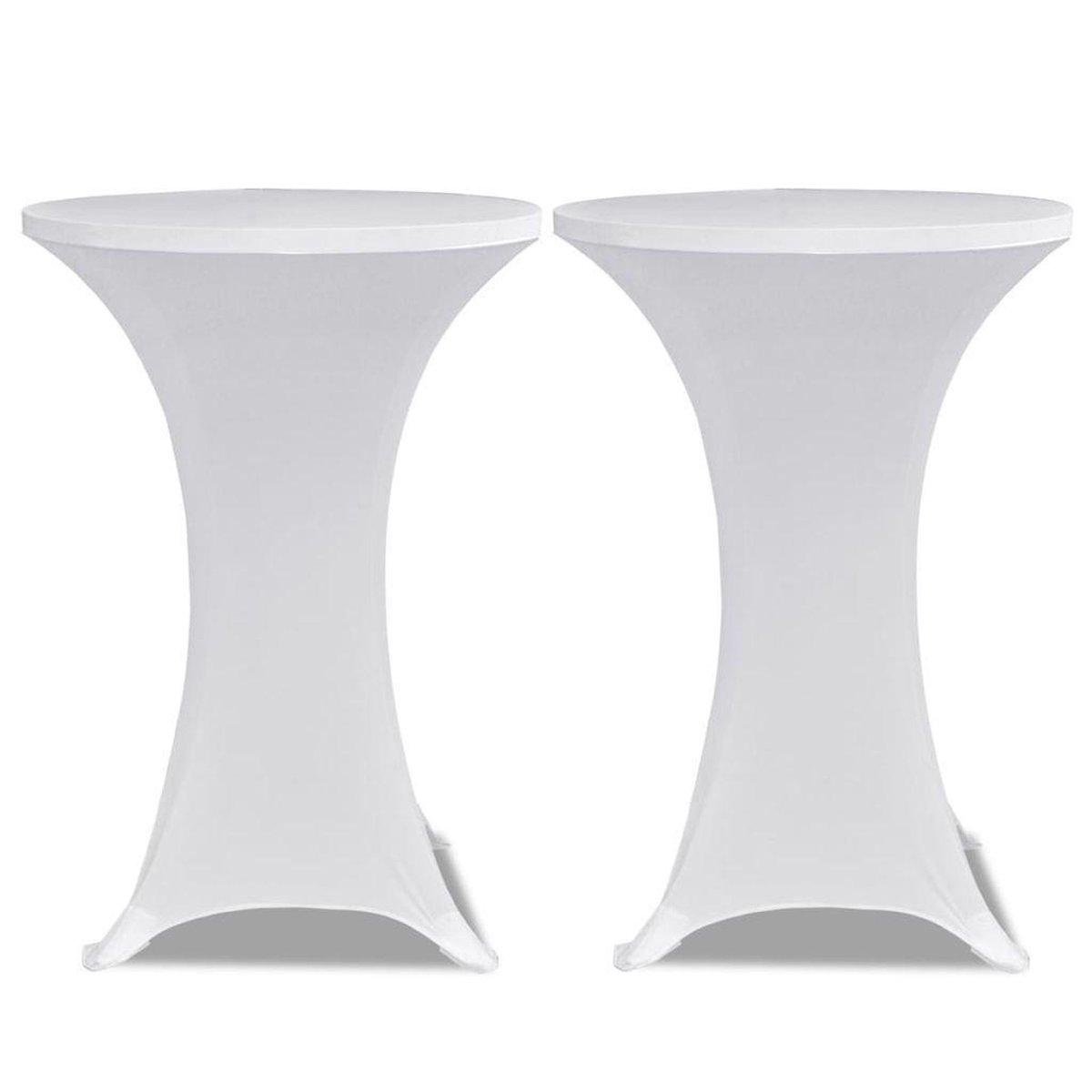 Conjunto de 2 Manteles blancos ajustados para mesa de pie - 80 cm diámetro - Wit