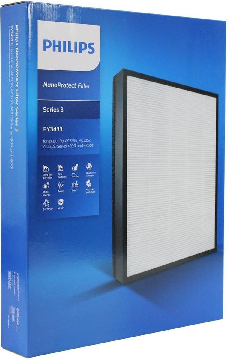Philips FY3433/10 Nanoprotect S3 HEPA Filter - Zwart