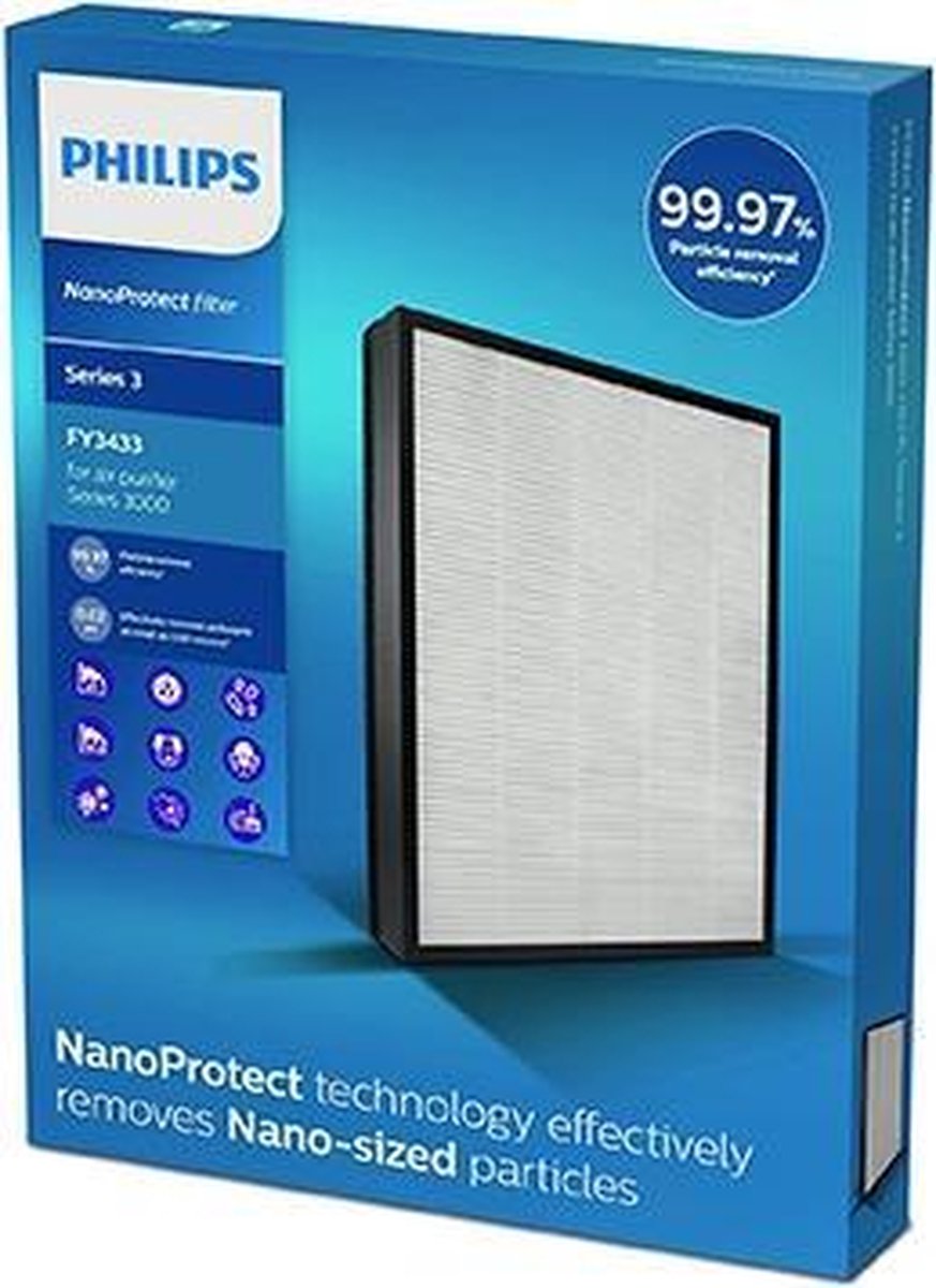 Philips FY3433/10 Nanoprotect S3 HEPA Filter - Zwart