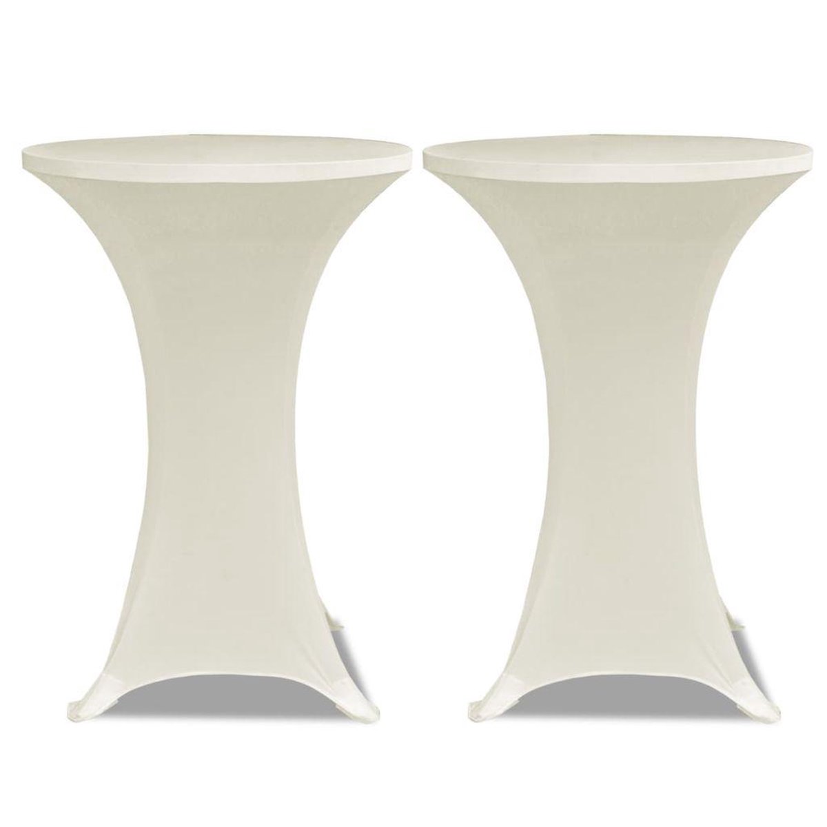 Conjunto de 2 Manteles color crema ajustados para mesa de pie - 60 cm diámetro