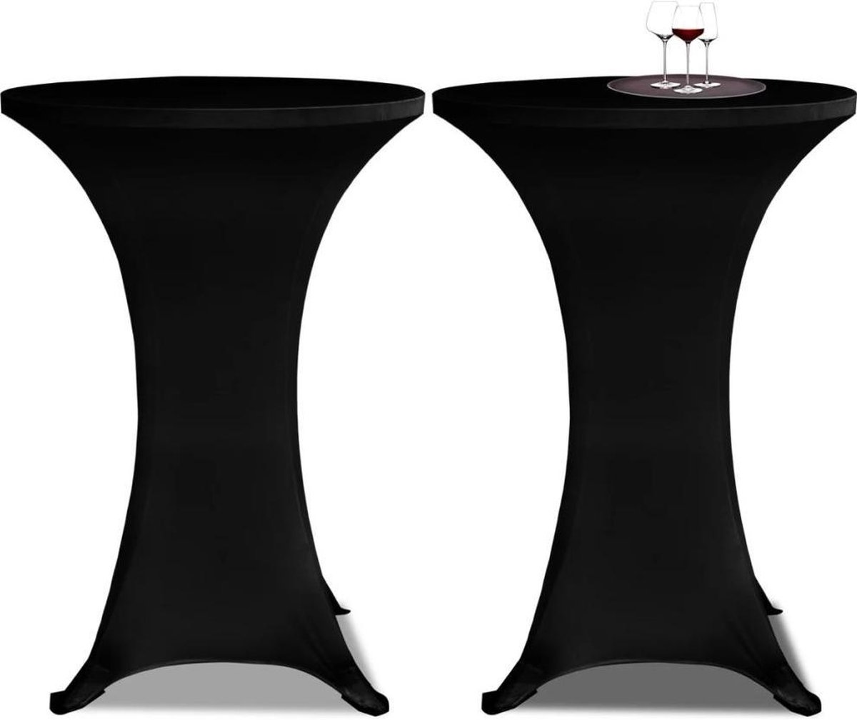 Conjunto de 2 Manteless ajustados para mesa de pie - 80 cm diámetro - Negro
