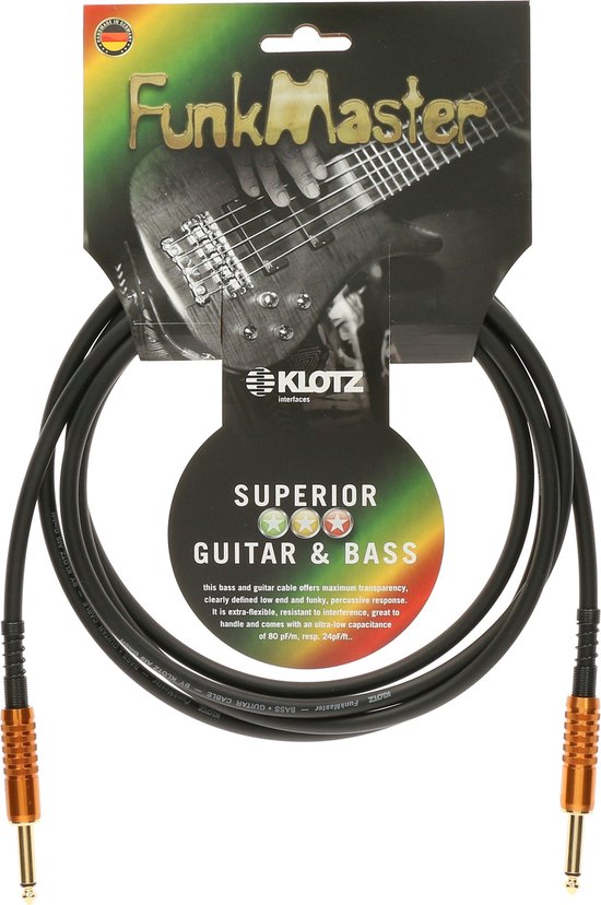 Klotz TM-0600 Funkmaster TM Stevens instrumentkabel 6 meter recht