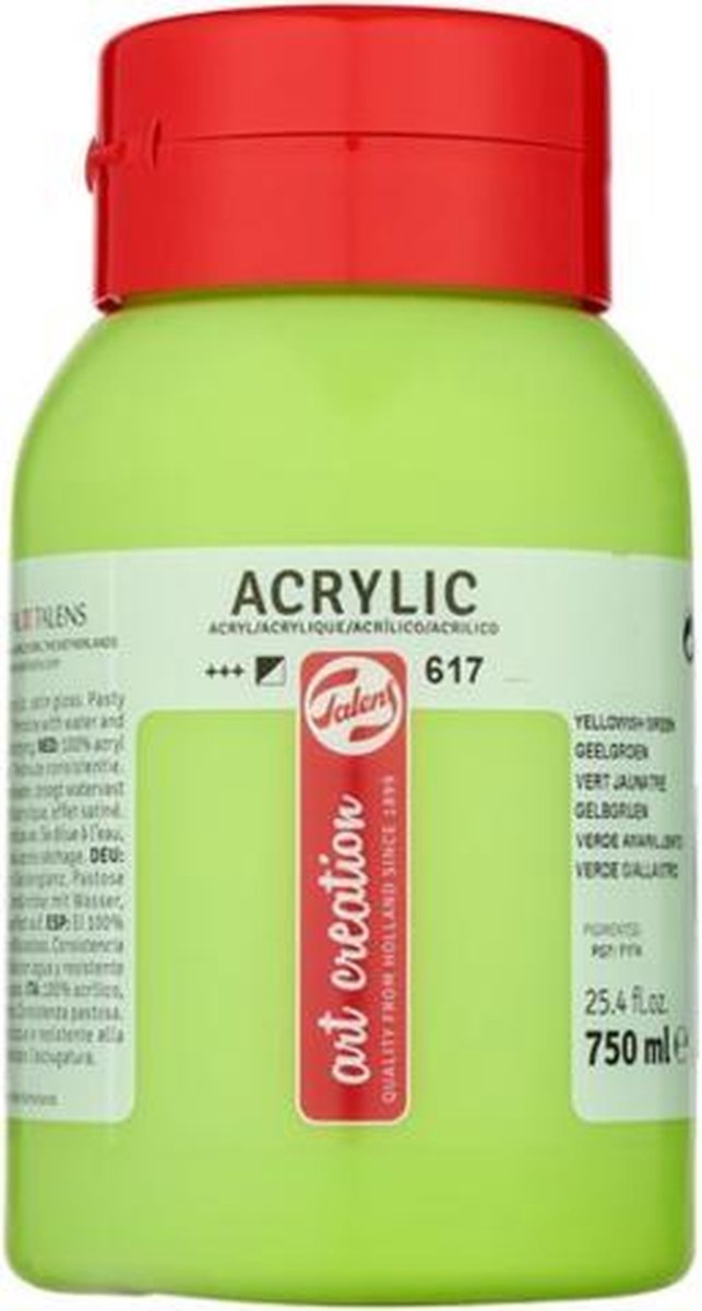 Talens acrylverf 750 ml 16,5 cm geel - Groen