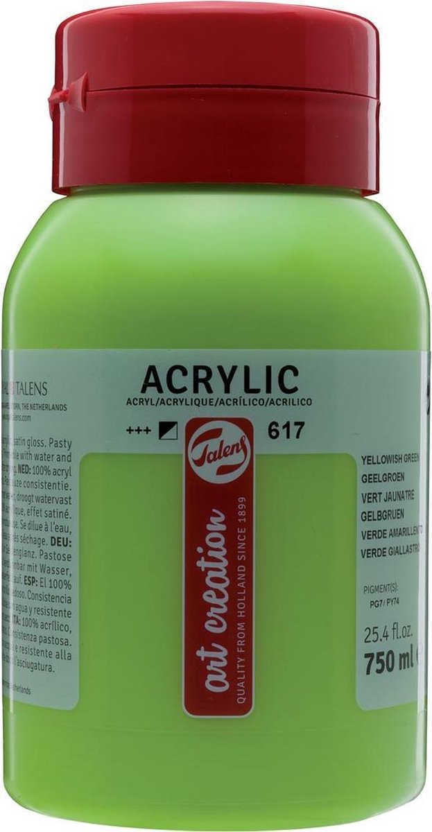 Talens acrylverf 750 ml 16,5 cm geel - Groen