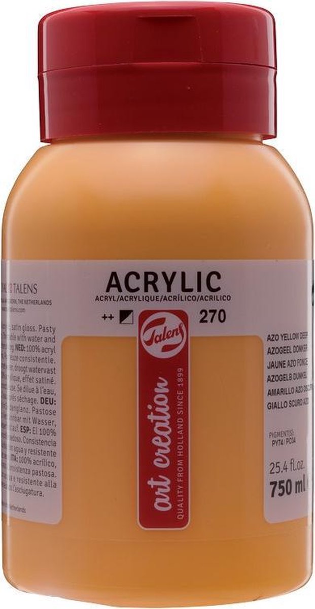 Talens acrylverf 750 ml 16,5 cm donker - Geel