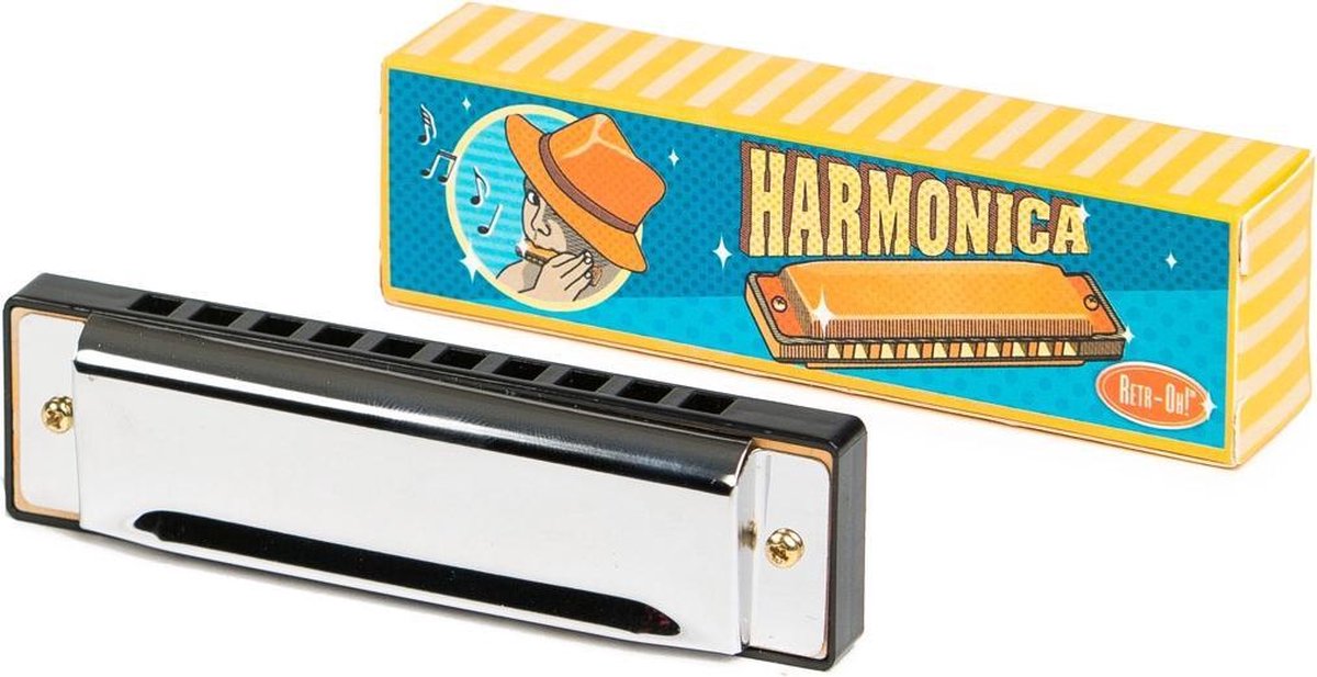 Invento mondharmonica retr Oh - Zwart