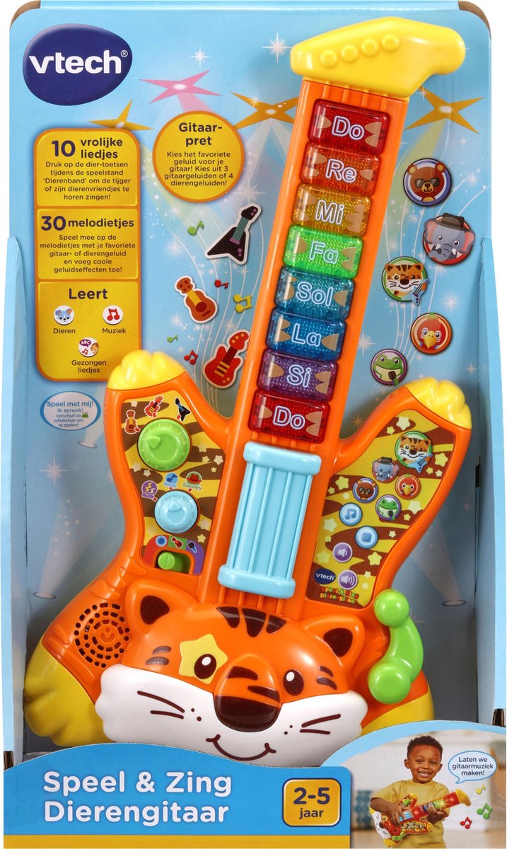 Vtech dierengitaar Speel & Zing junior 38 x 22 cm rood/geel