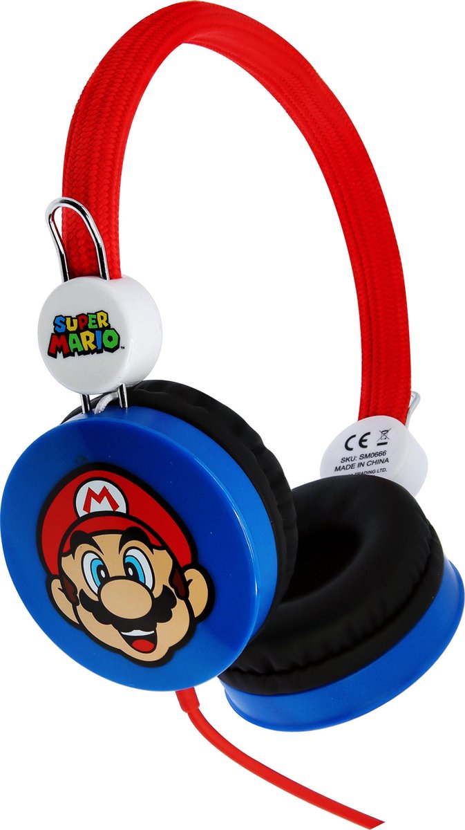 Nintendo koptelefoon Super Mario junior 3,5 mm 85db - Blauw