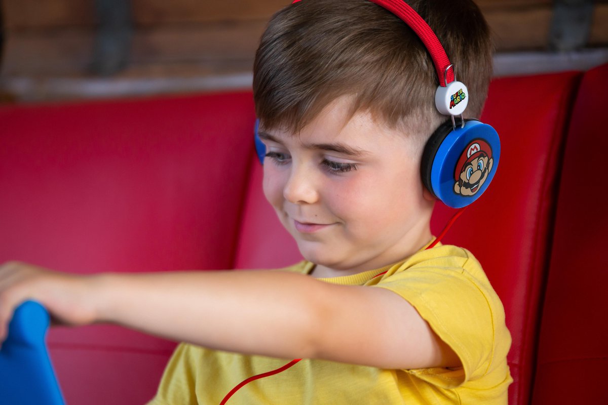 Nintendo koptelefoon Super Mario junior 3,5 mm 85db - Blauw
