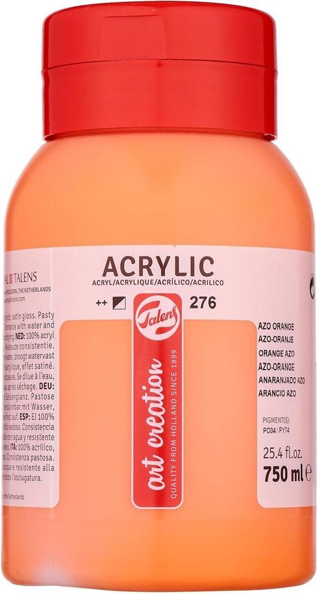 Talens acrylverf 750 ml 16,5 cm - Oranje