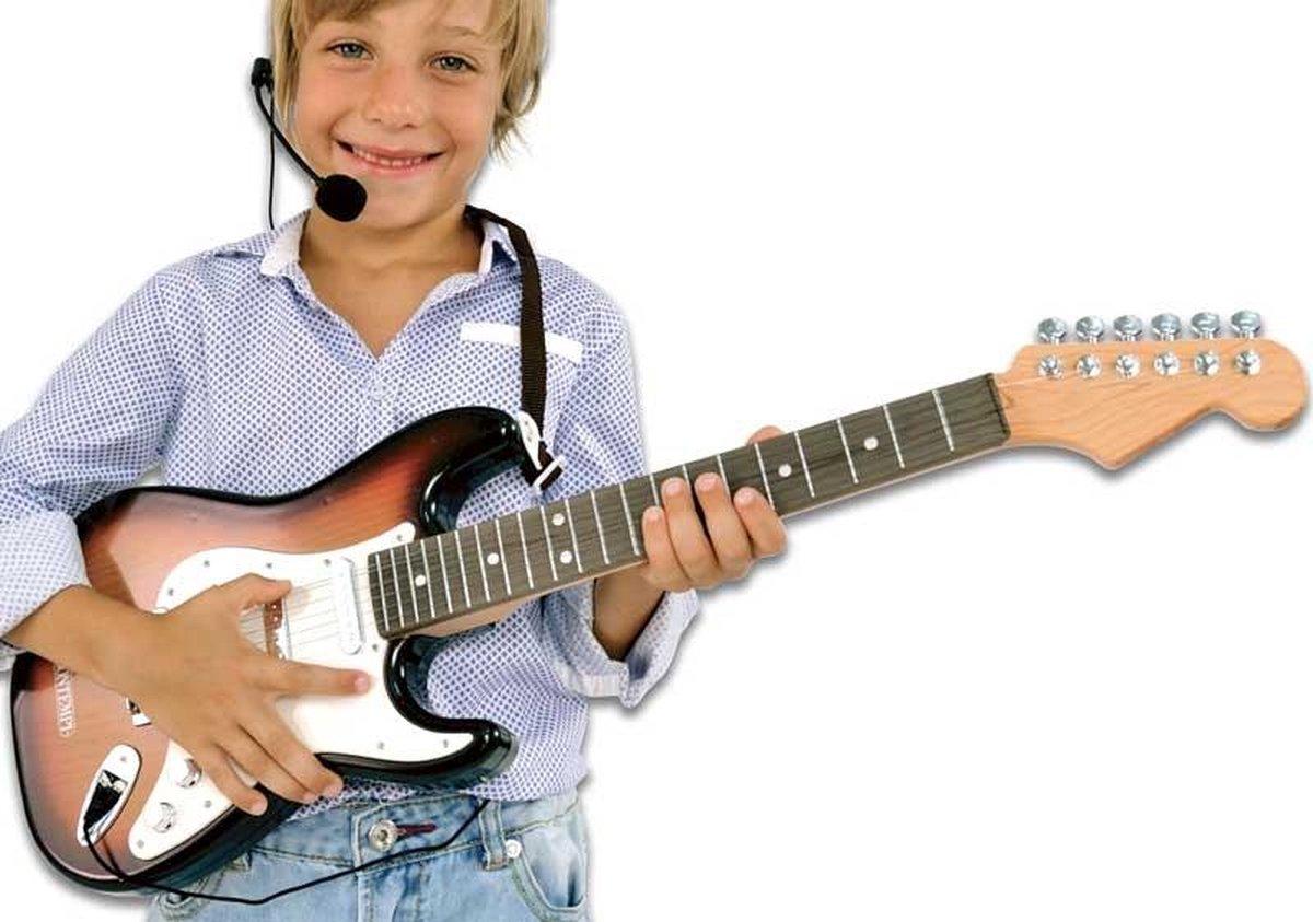 Bontempi elektrische rockgitaar junior 64 cm 3 delig - Bruin